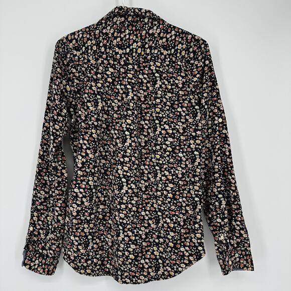 Birds of Paradis Trovata Shirt Womens Small Floral Corduroy Button Up Top - Picture 8 of 10